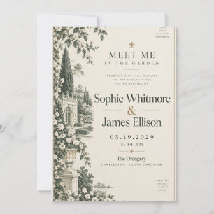 Vintage Orangery Garden Wedding Invitation