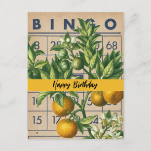 Vintage Oranges Birthday Postcard