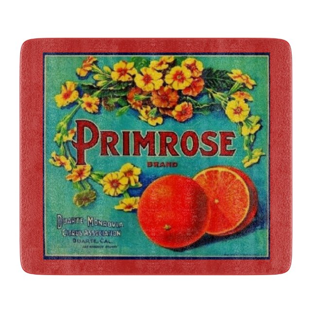 Vintage oranges fruit advertisement label cutting board (Front)