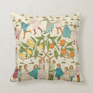 Vintage Oranges & Lemons Nursery Rhyme Pattern Cushion
