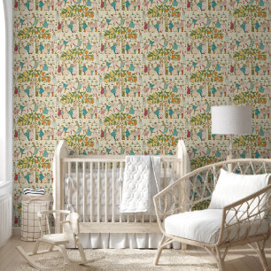 Vintage Oranges & Lemons Nursery Rhyme Pattern Wallpaper