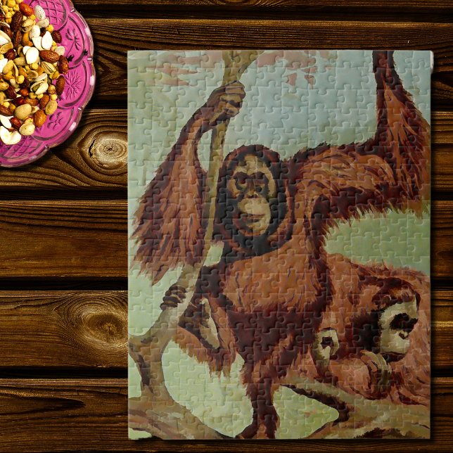 Vintage orangutans on a tree jigsaw puzzle (Creator Uploaded)