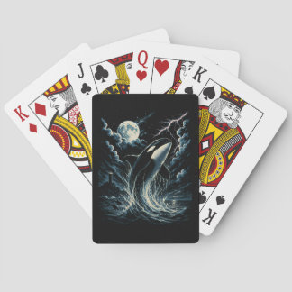 Vintage Orca Midnight Moon 90s Killer Whale Playing Cards