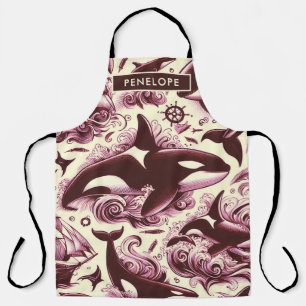 Vintage Orca Nautical Seamless Apron