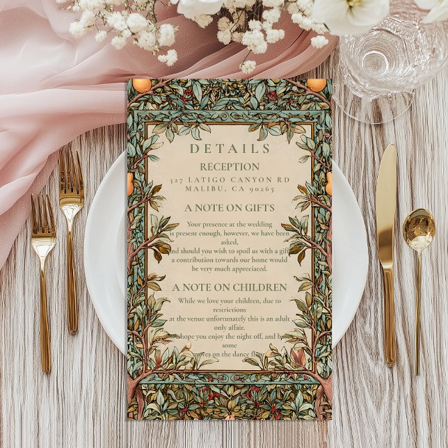 Vintage Orchard Botanical Wedding Enclosure Card (Creator Uploaded)