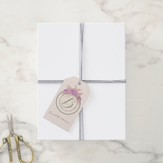 Vintage Orchid Ombré Bow and Bouquet Gift Tags