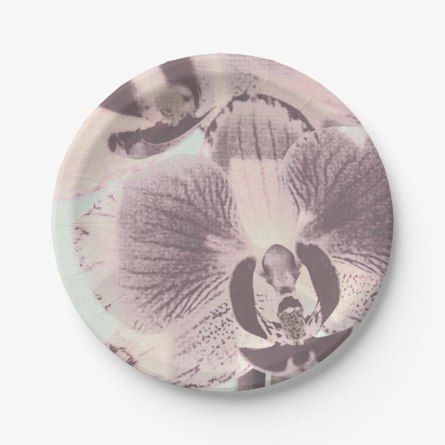 Vintage, Orchid Paper Plate (Front)