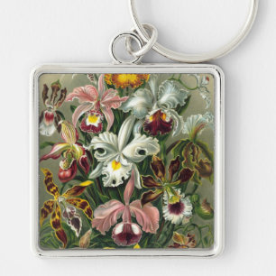 Vintage Orchids Key Ring