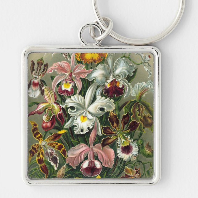 Vintage Orchids Key Ring (Front)