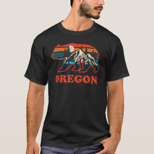 Vintage Oregon Mountains Bear Hiking Wilsonville S T-Shirt