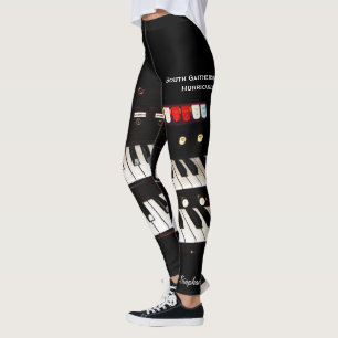 Vintage Organ Keyboard with Fake Black Shorts Leggings