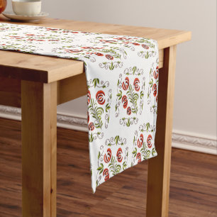 Vintage Organic Folk Tile pattern Short Table Runner