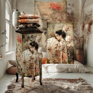 Vintage Oriental Geisha Portrait Art Tissue Paper