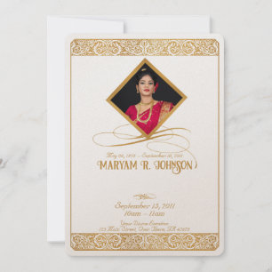 Vintage Oriental Minimalistic Memorial Program Invitation