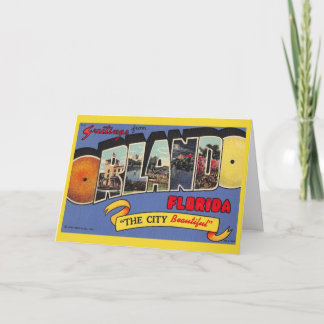 Vintage Orlando Colourful Greeting Card
