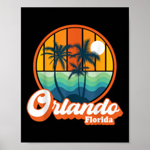 Vintage Orlando Florida Summer Vacation Beach Souv Poster