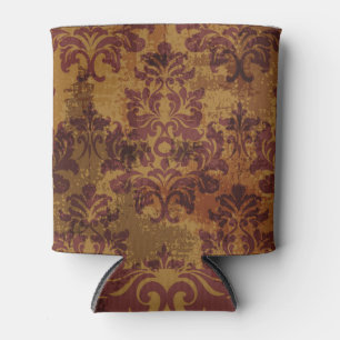 Vintage ornament, baroque rococo texture. can cooler