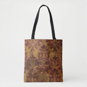 Vintage ornament, baroque rococo texture. tote bag