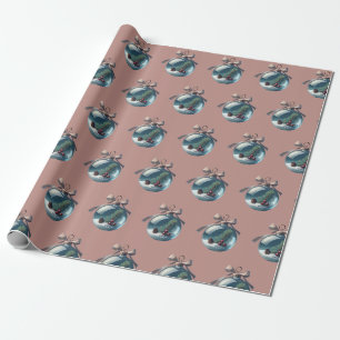 Vintage Ornament & Bow Christmas Gift Wrap