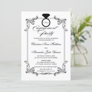 Vintage Ornament Engagement Party Invitation