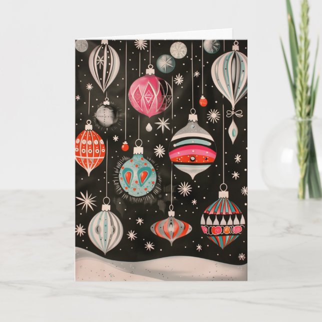 Vintage Ornament Extravaganza Holiday Card (Front)