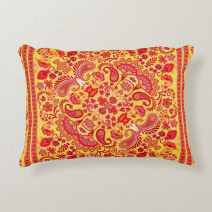vintage ornament paisley bandana print, silk neck  decorative cushion