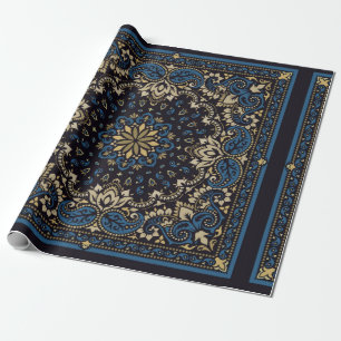 vintage ornament paisley Bandanna Print, silk neck Wrapping Paper