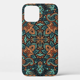 Vintage ornament paisley Bandanna, silk neck scarf iPhone 12 Case