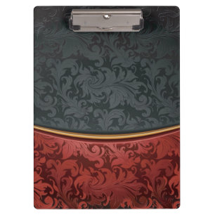 Vintage ornament red and black clipboard