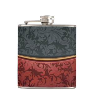 Vintage ornament red and black hip flask