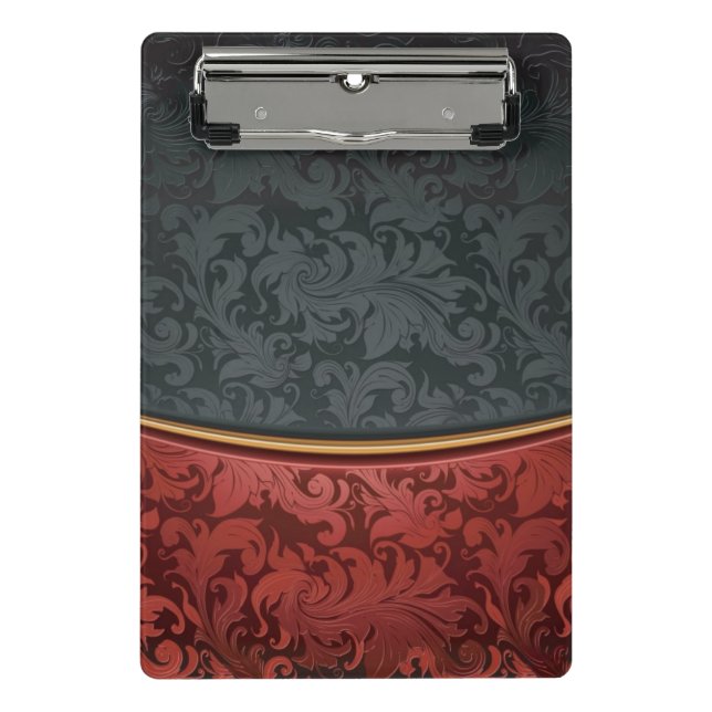 Vintage ornament red and black mini clipboard (Front)