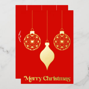 Vintage Ornament Silhouette on Red 