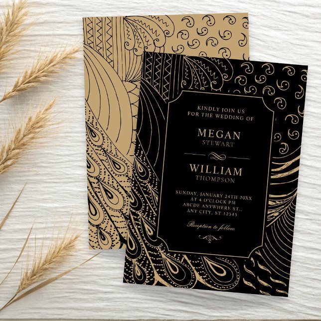 Vintage ornament wedding  invitation (Creator Uploaded)