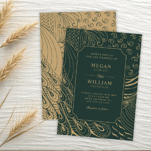 Vintage ornament wedding invitation