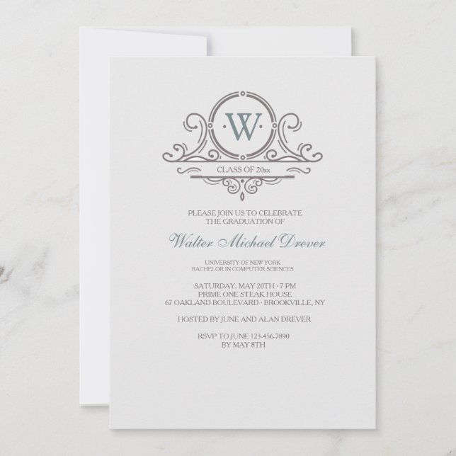 Vintage Ornamental 4 Invitation (Front)