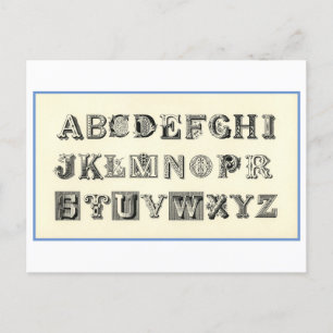 Vintage Ornamental Alphabet Postcard