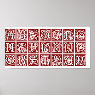 Vintage Ornamental Alphabet - Print