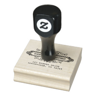 Vintage Ornamental Custom Return Address Rubber Stamp
