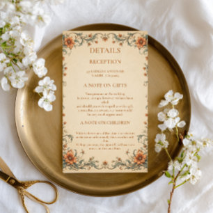 Vintage Ornamental Floral Elegant Enclosure Card