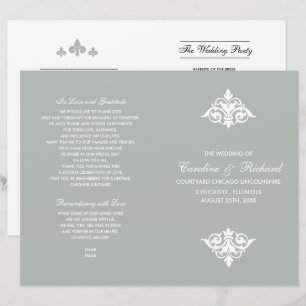 Vintage Ornamental Folded Wedding Programs