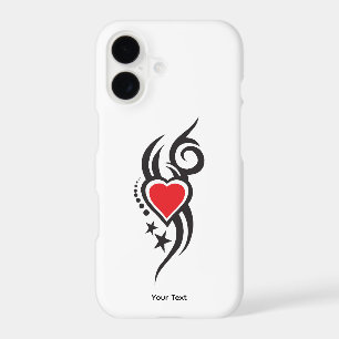 Vintage Ornamental Heart with Floral Tattoo Art