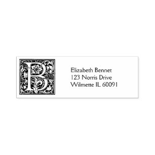 Vintage Ornamental Monogram Initial Self-inking Stamp