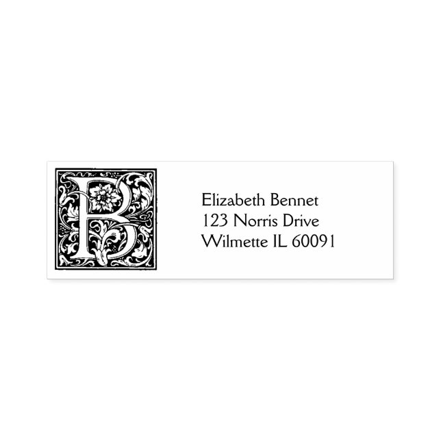 Vintage Ornamental Monogram Initial Self-inking Stamp (Design)
