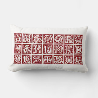 Vintage Ornamental Monoram Alphabet Lumbar Cushion