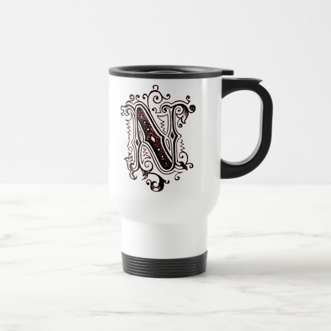 Vintage Ornamental 'N' - Mug (Right)