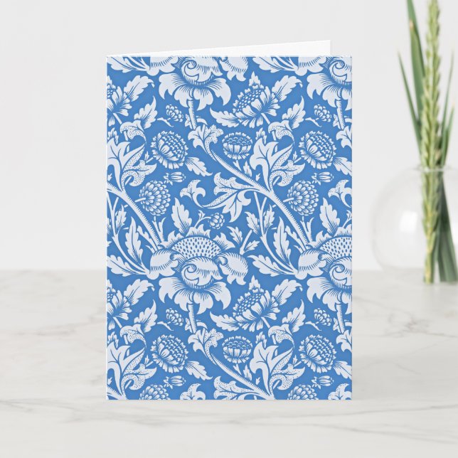 Vintage ornamental pattern in sky blue card (Front)