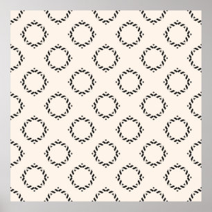 Vintage ornamental seamless pattern. Black and whi Poster