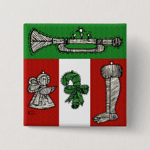 Vintage Ornaments 15 Cm Square Badge