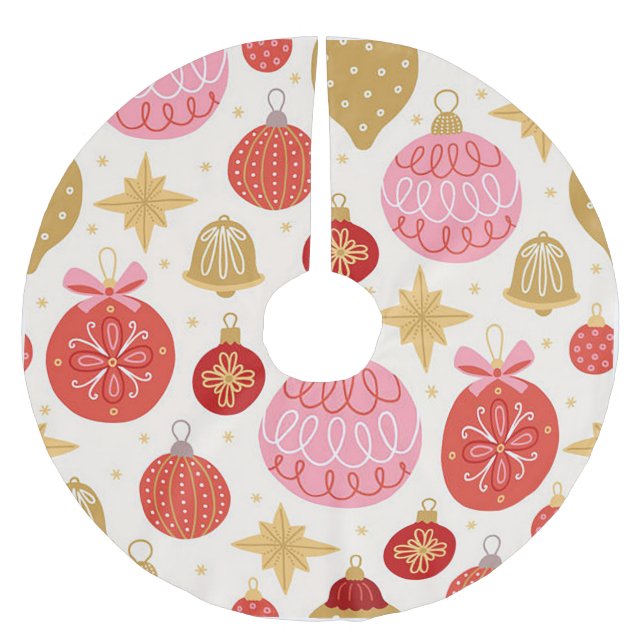 Vintage Ornaments Christmas  Brushed Polyester Tree Skirt (Front)