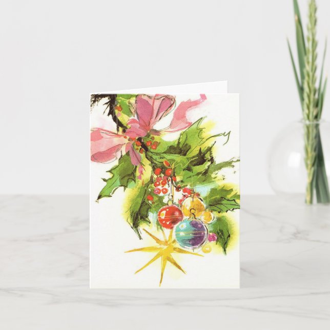 Vintage Ornaments Christmas Card (Front)